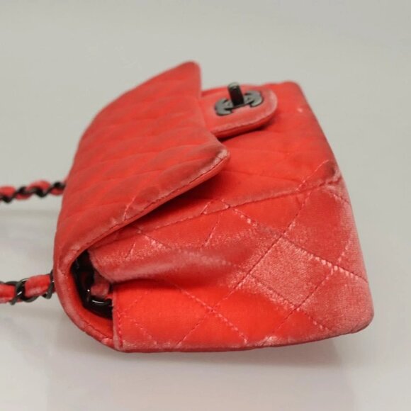 CHANEL Matelasse Chain Shoulder Bag Velor Pink CC Auth 129957 - Picture 6 of 16